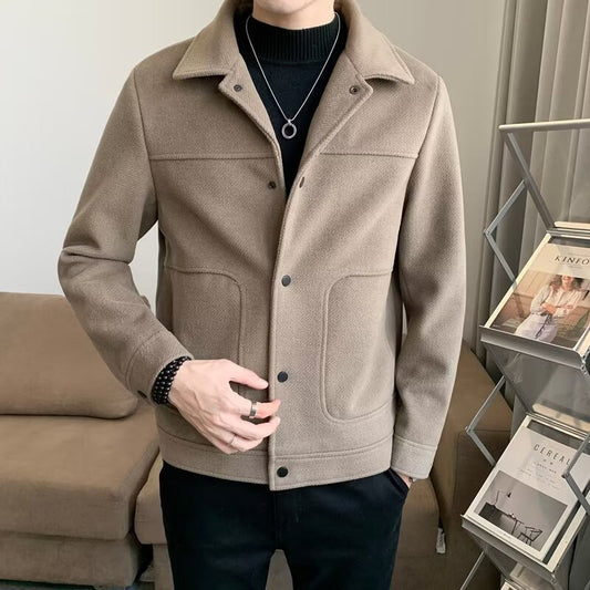 Men's Casual Top Clothes Short Woolen Coat
